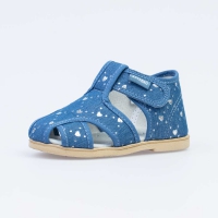 021012-71 голубой туфли летние ясельные текстиль