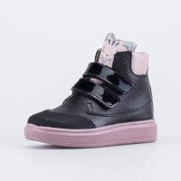 152319-34 чер-роз ботинки ясельно-малодетские Нат. кожа